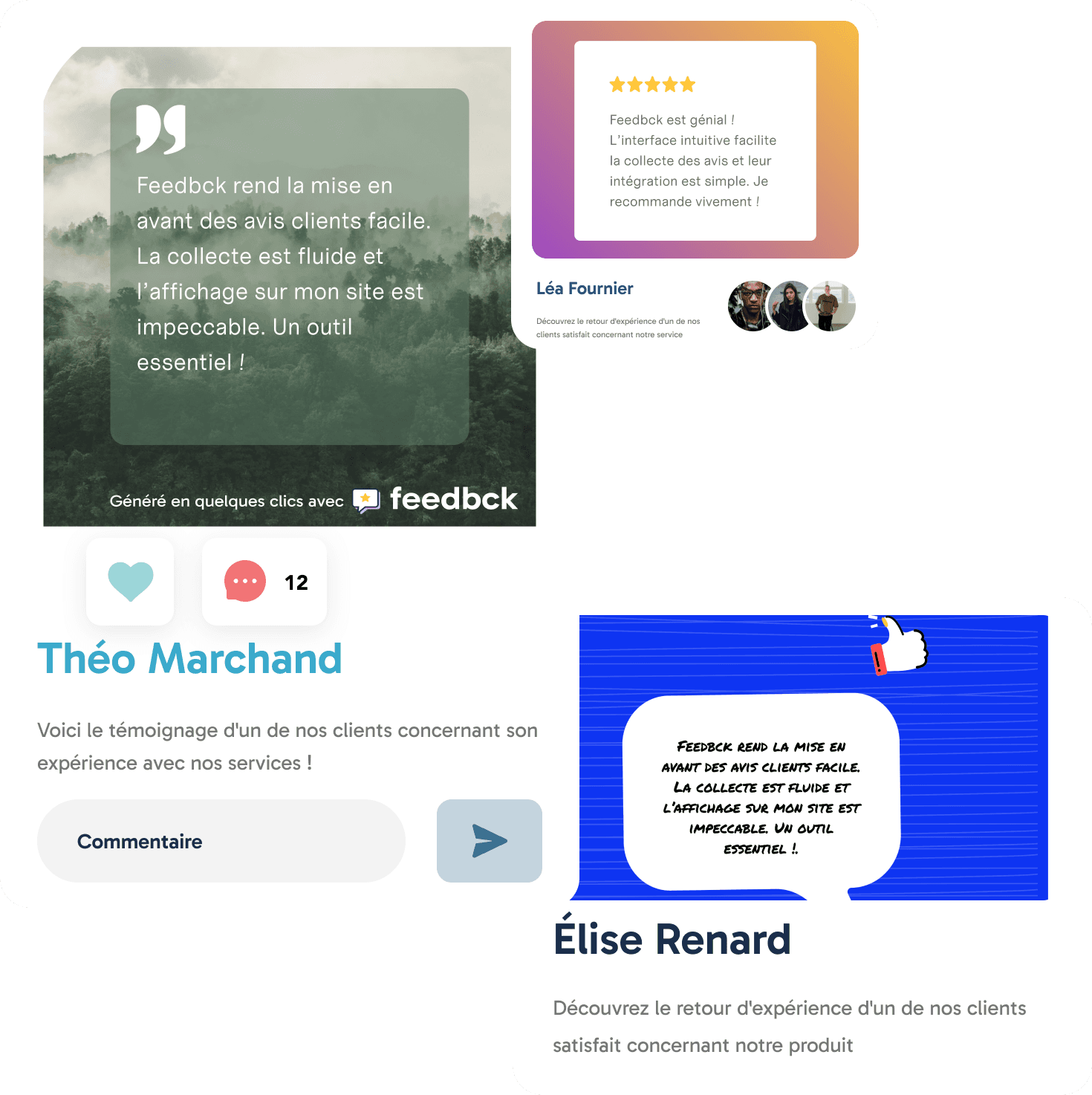 Avis clients partagés sur les réseaux sociaux
